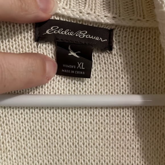 XL Eddie Bauer Cardigan Off White - Picture 3 of 6
